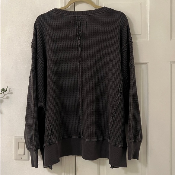 AE Big Hug Waffle Crew Neck Sweatshirt - Picture 5 of 14